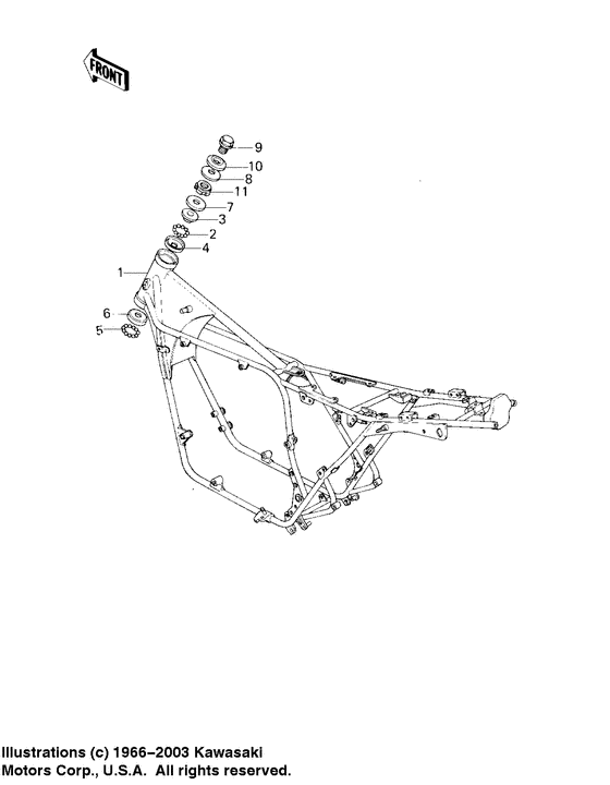 KZ750 LTD Frame comp