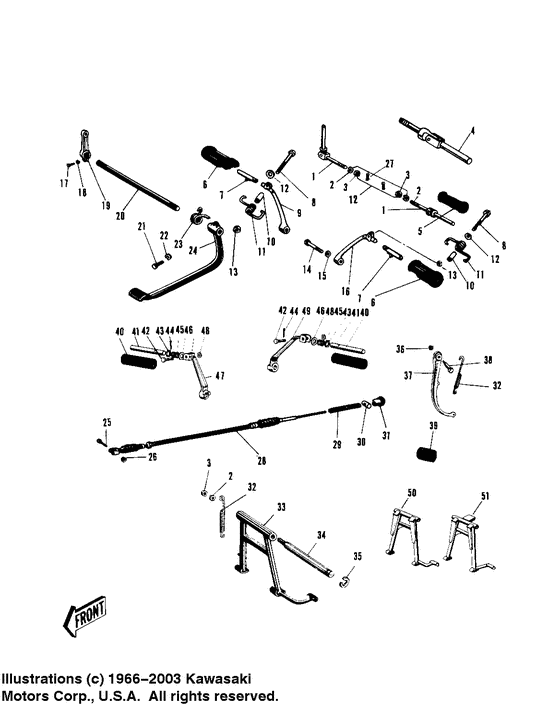Footrests/stands/brake pedal