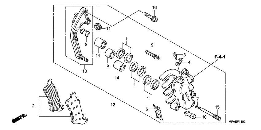 L. front brake caliper