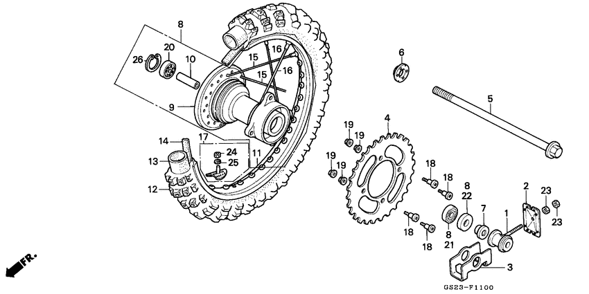 Rear wheel complete assy