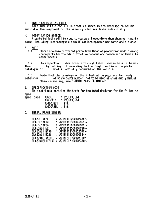 DL650 (ABS) Catalog preface