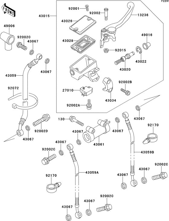 Front master cylinder(zx500-c1/c2)