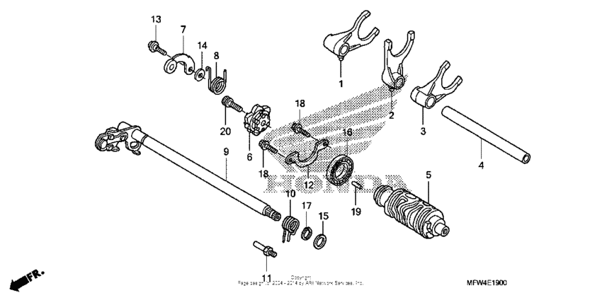 VT1300CS (ABS) Вилка переключения передач