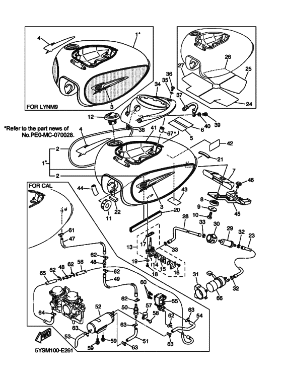 XVS1100AT XVS11ATV Tank fuel