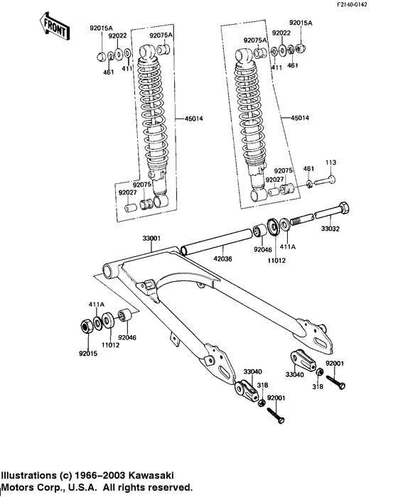Swing arm/shock absorbers
