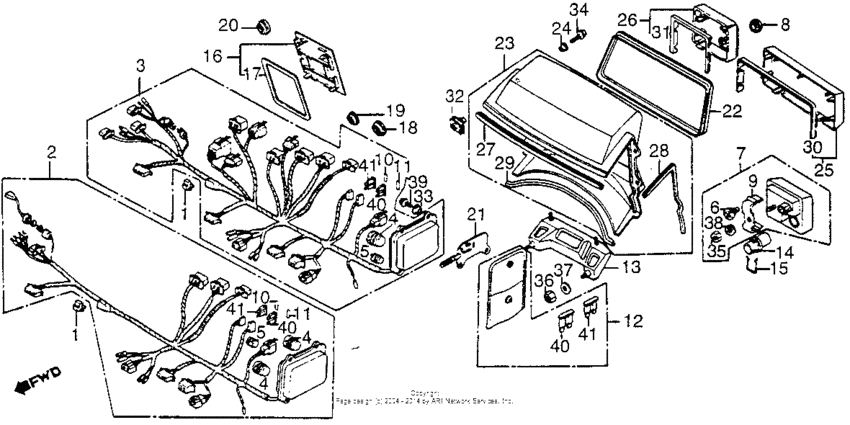 1200i/a fairing wire harness 84-85