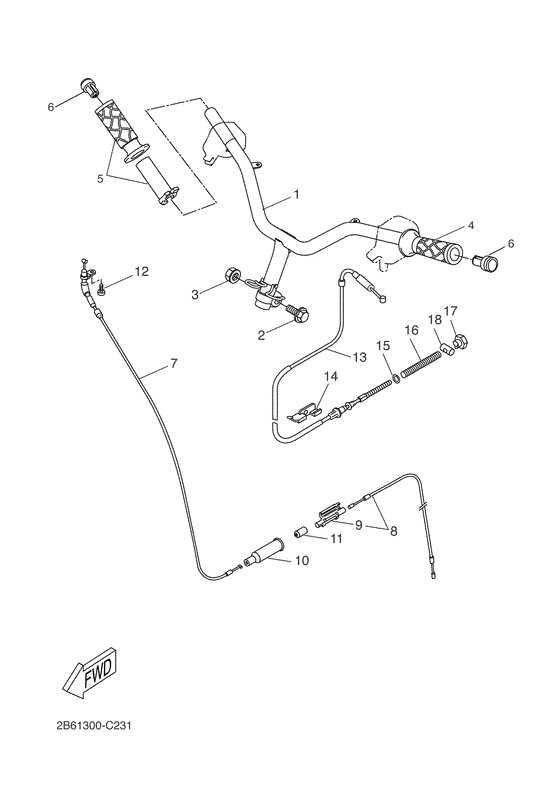 Steering handle & cable