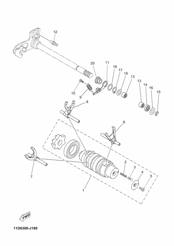 Shift cam & fork
