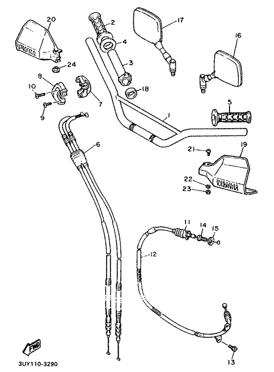 Steering handle. cable
