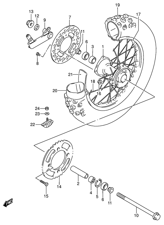Rear wheel complete assy