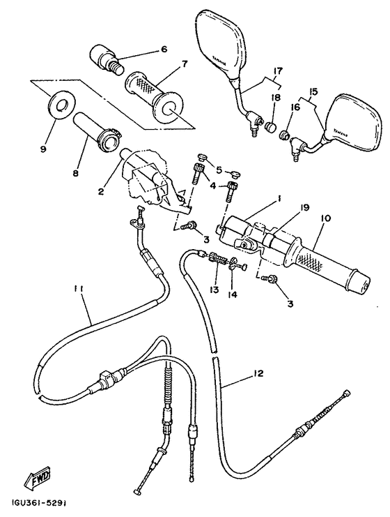 Steering handle. cable