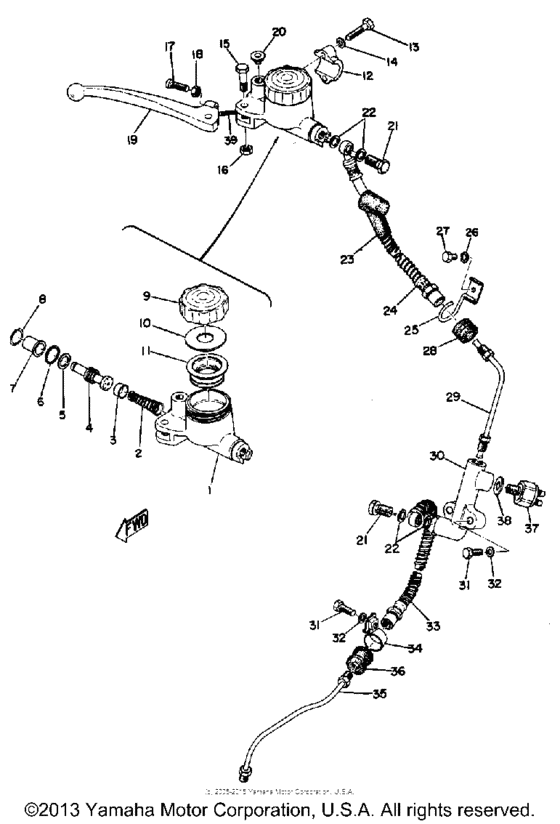 Master cylinder - brake hose