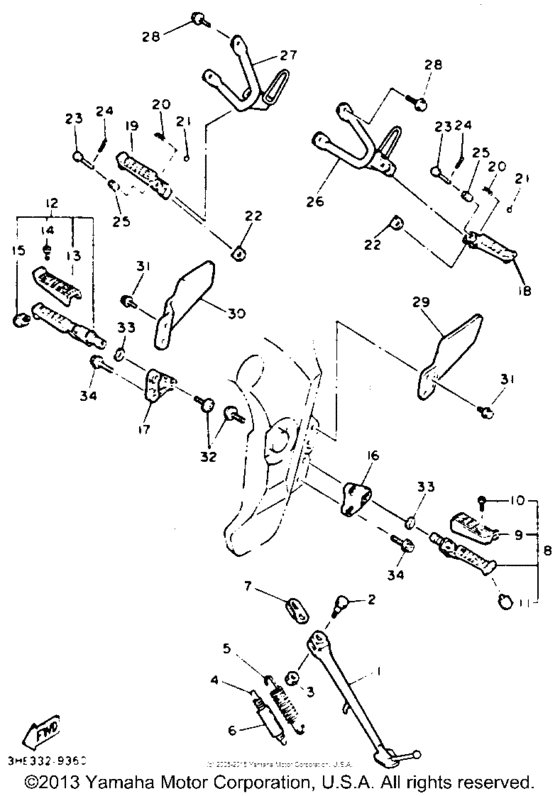 FZR600RDC Подножки