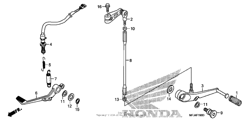 Brake pedal + change pedal