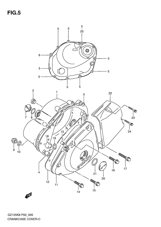 Crankcase cover ass`y  (v