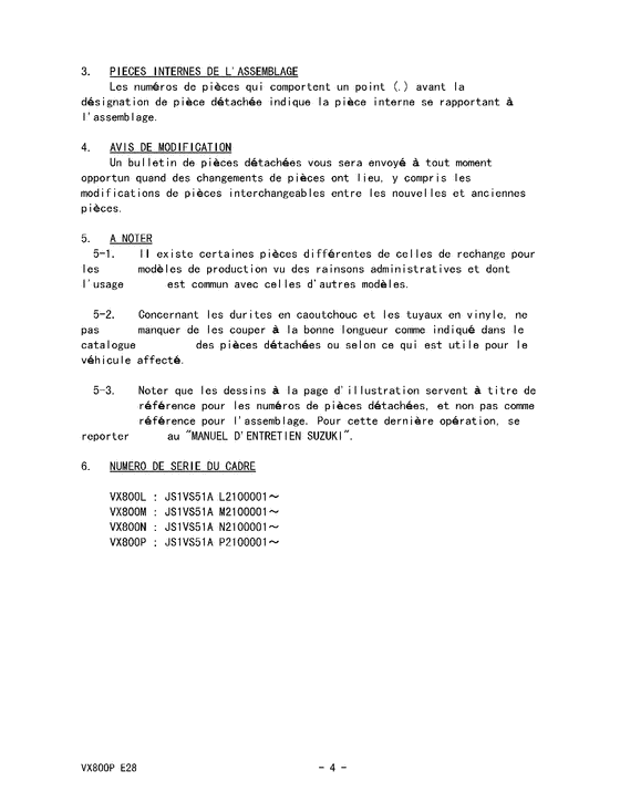 VX800 Catalog preface