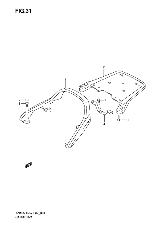AN125 Багажник