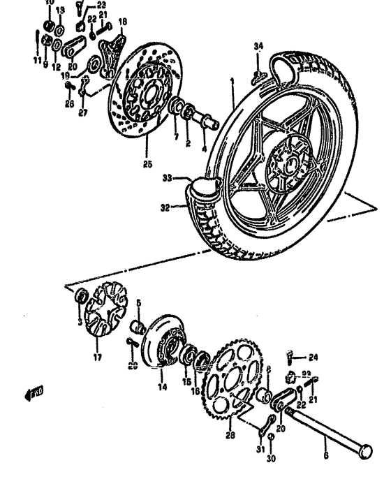 Rear wheel complete assy