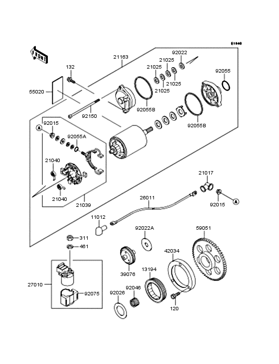 VN400 Starter motor / starter clutch
