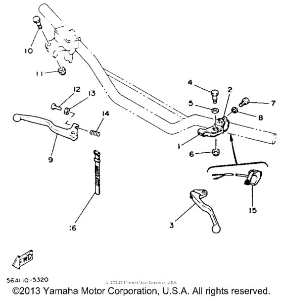 YZ490N Handle switch-lever