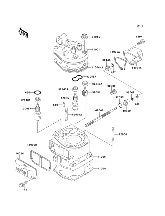 Cylinder head/cylinder(kx125-h1)
