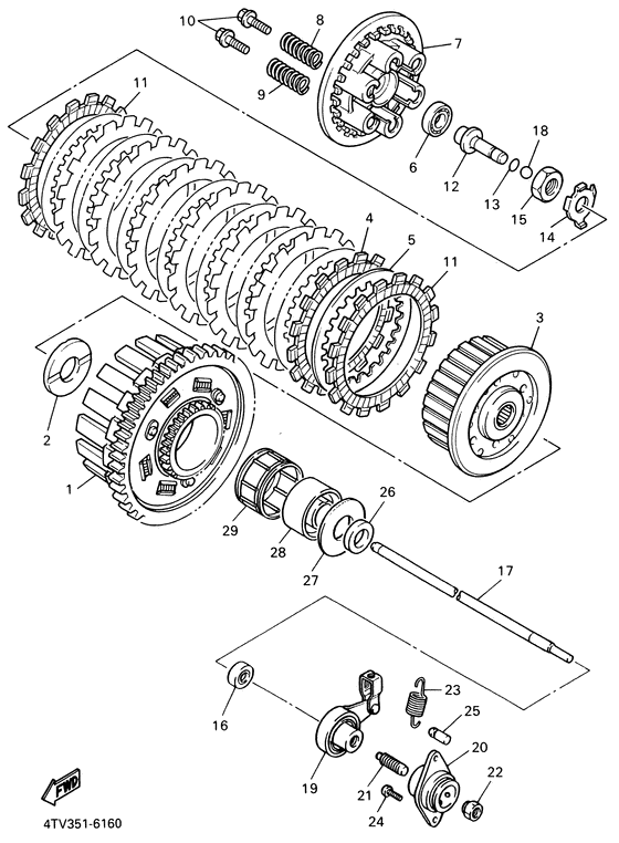 YZF600R Сцепление