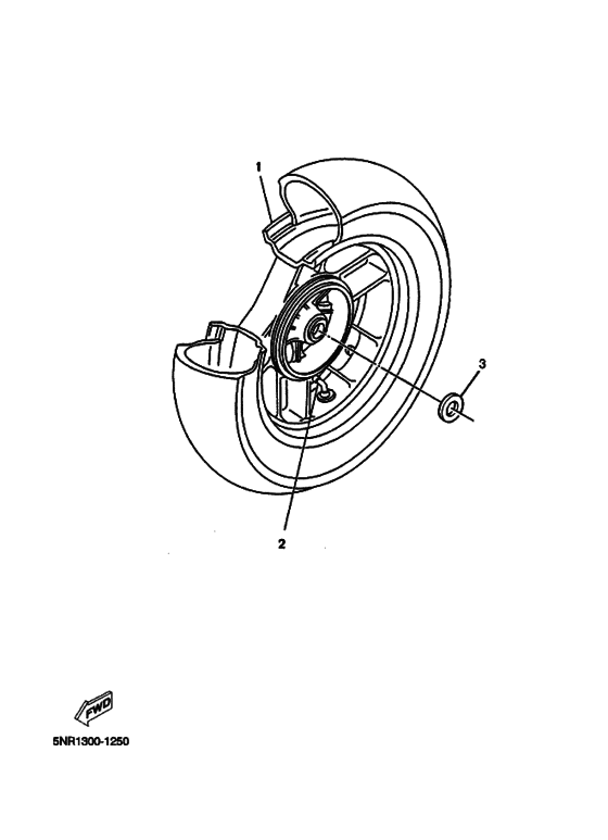 YP125D Rear wheel complete assy