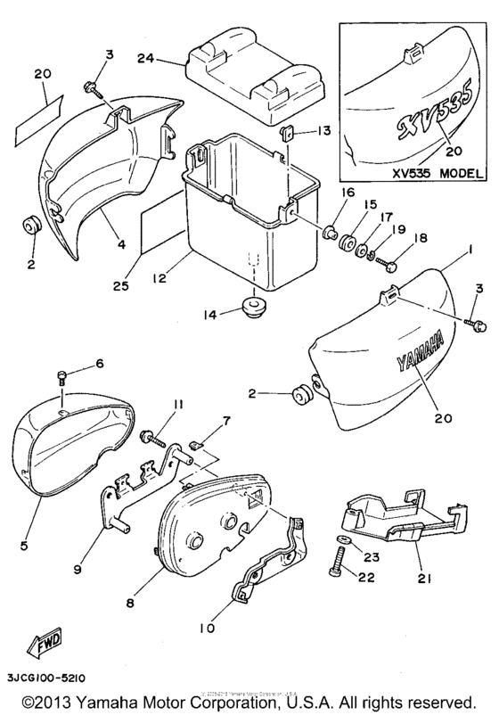 XV535SG Боковые обтекатели