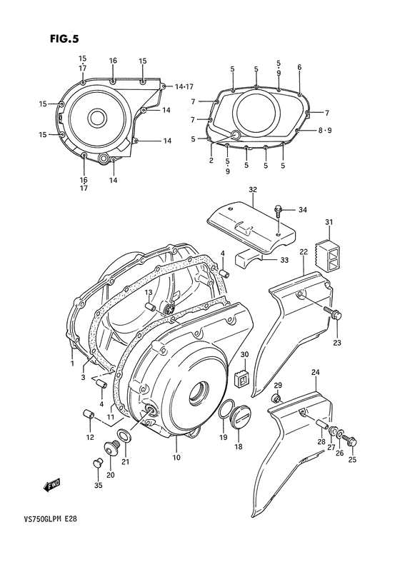Crankcase cover ass`y  (v
