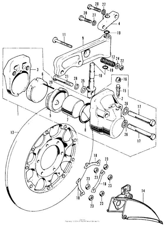Front brake caliper + disc