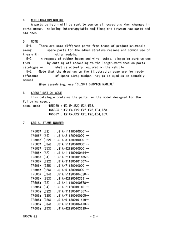 TR50 Catalog preface