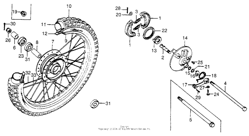 Front wheel + brake panel