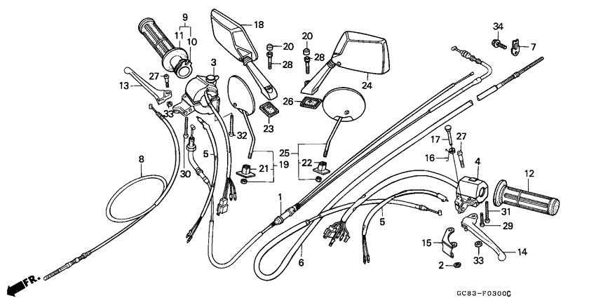 Handle lever/cable/switch