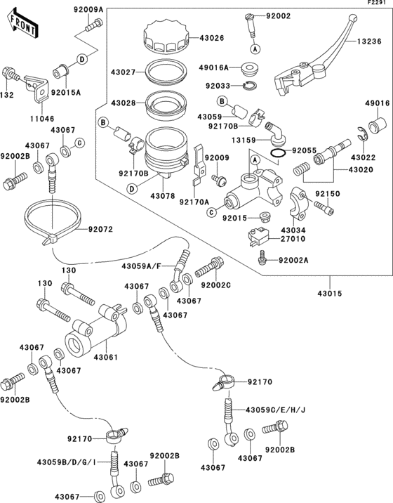 Front master cylinder(1/2)