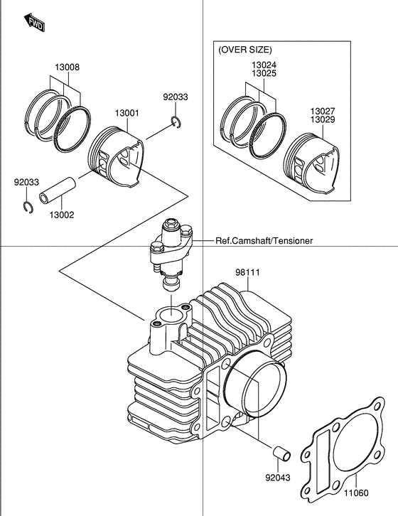 DR-Z110 Цилиндр / поршень