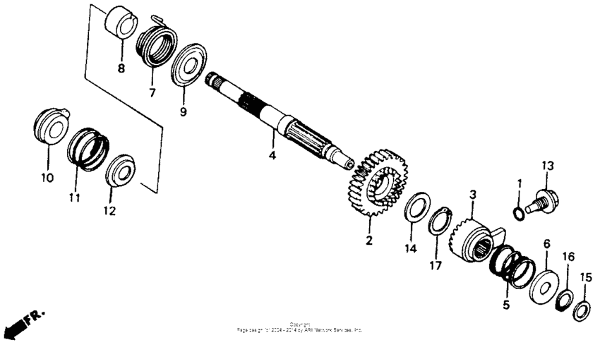 XR200R Kick start spindle 86-93