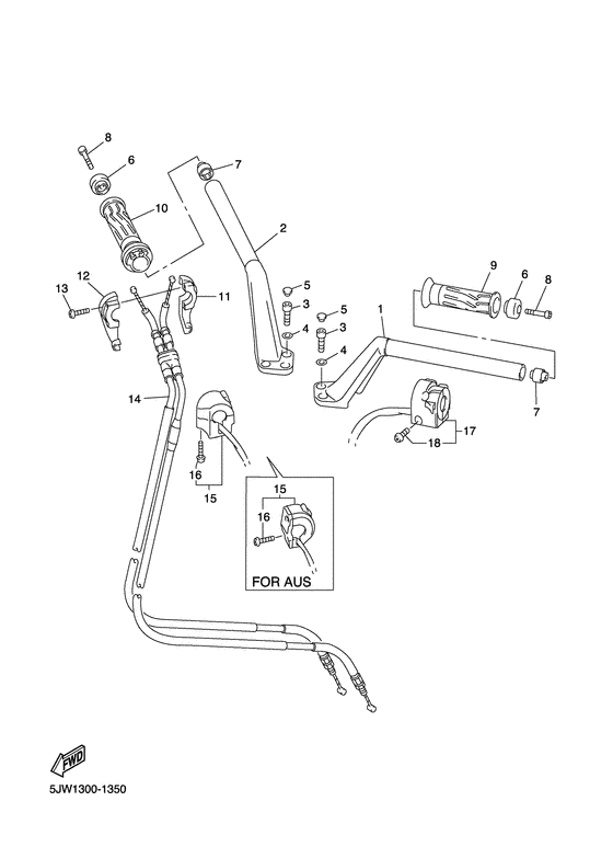 FJR1300 Steering handle. cable