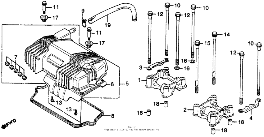 Cylinder head cover + camshaft holder