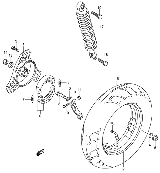 Rear wheel complete assy