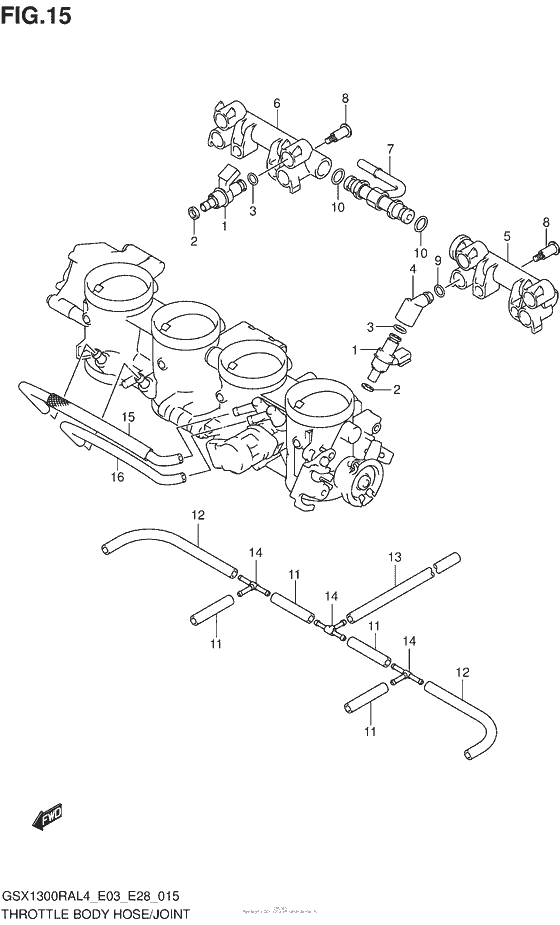 Throttle Body Hose/joint (Gsx1300Ral4 E28)