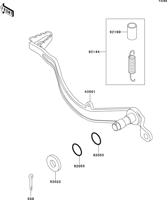 KLX300R Педаль тормоза