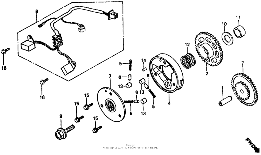 Pulse generator + starter clutch