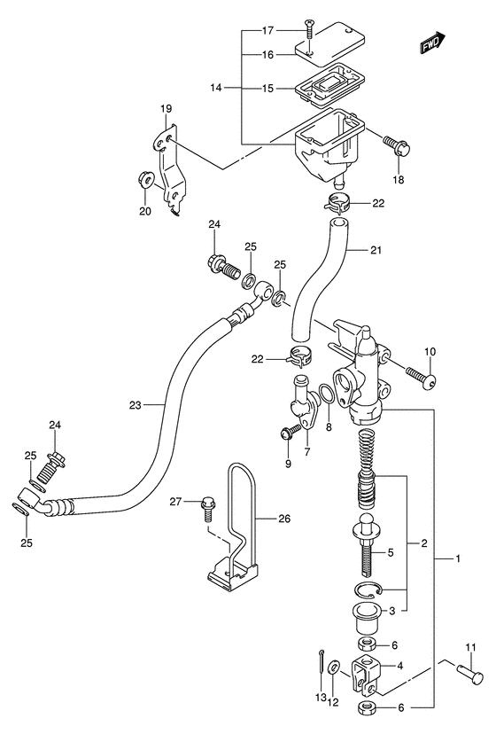 SV1000 Задний тормозной цилиндр