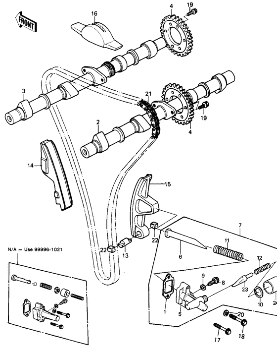 Camshafts/chain/tensioner