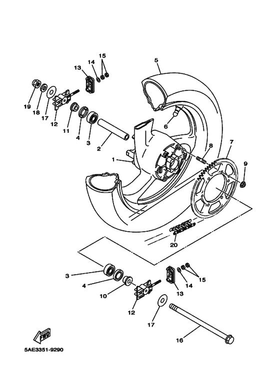 Rear wheel complete assy