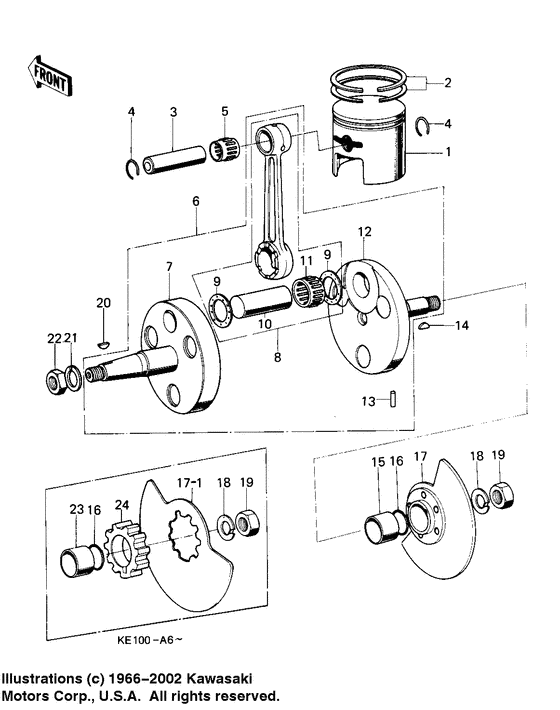 Crankshaft/piston/rotary valve