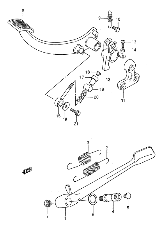 Prop stand - rear brake