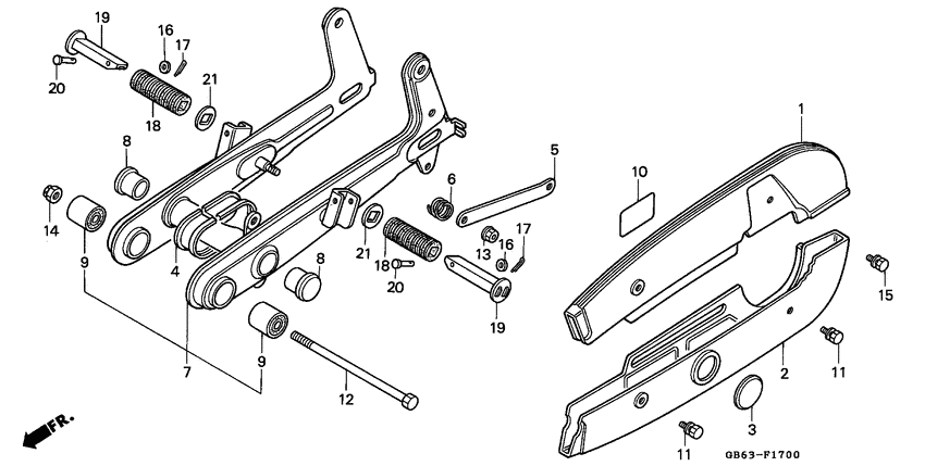 C90 Rear fork / chain case