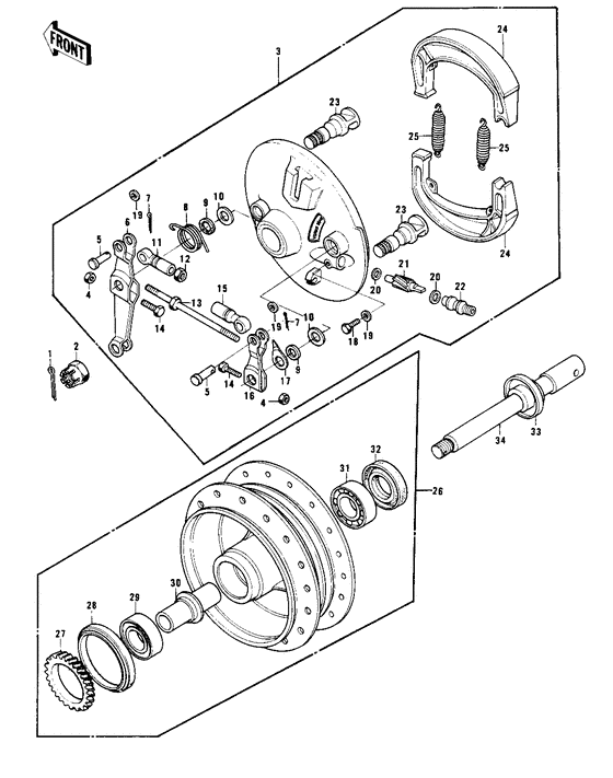 Front hub/brake