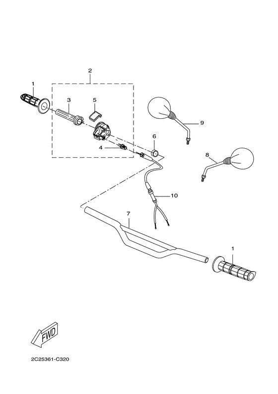 Steering handle & cable